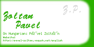 zoltan pavel business card